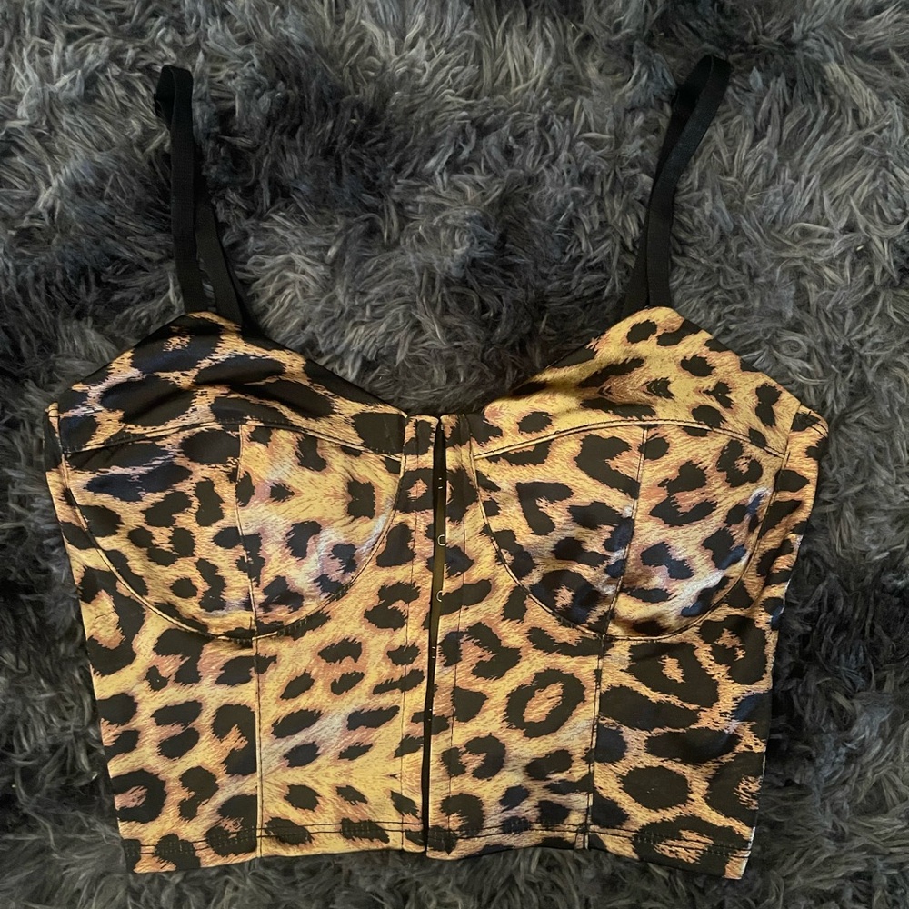 Forever 21 Leopard Print Bustier Crop Top - Size XS - NWOT